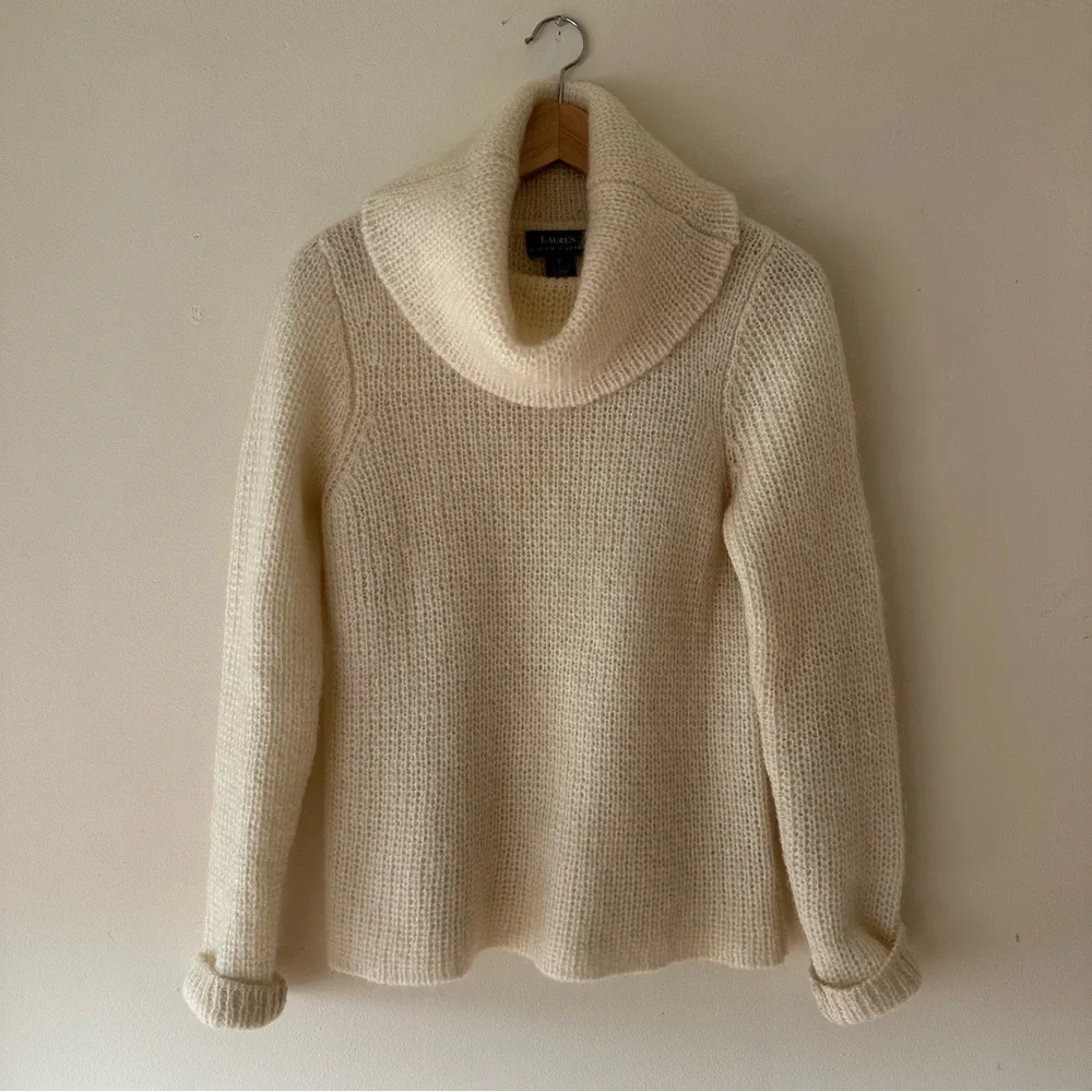 Lauren Ralph Lauren Mohair Blend Cowlneck Sweater - Picture 1 of 4
